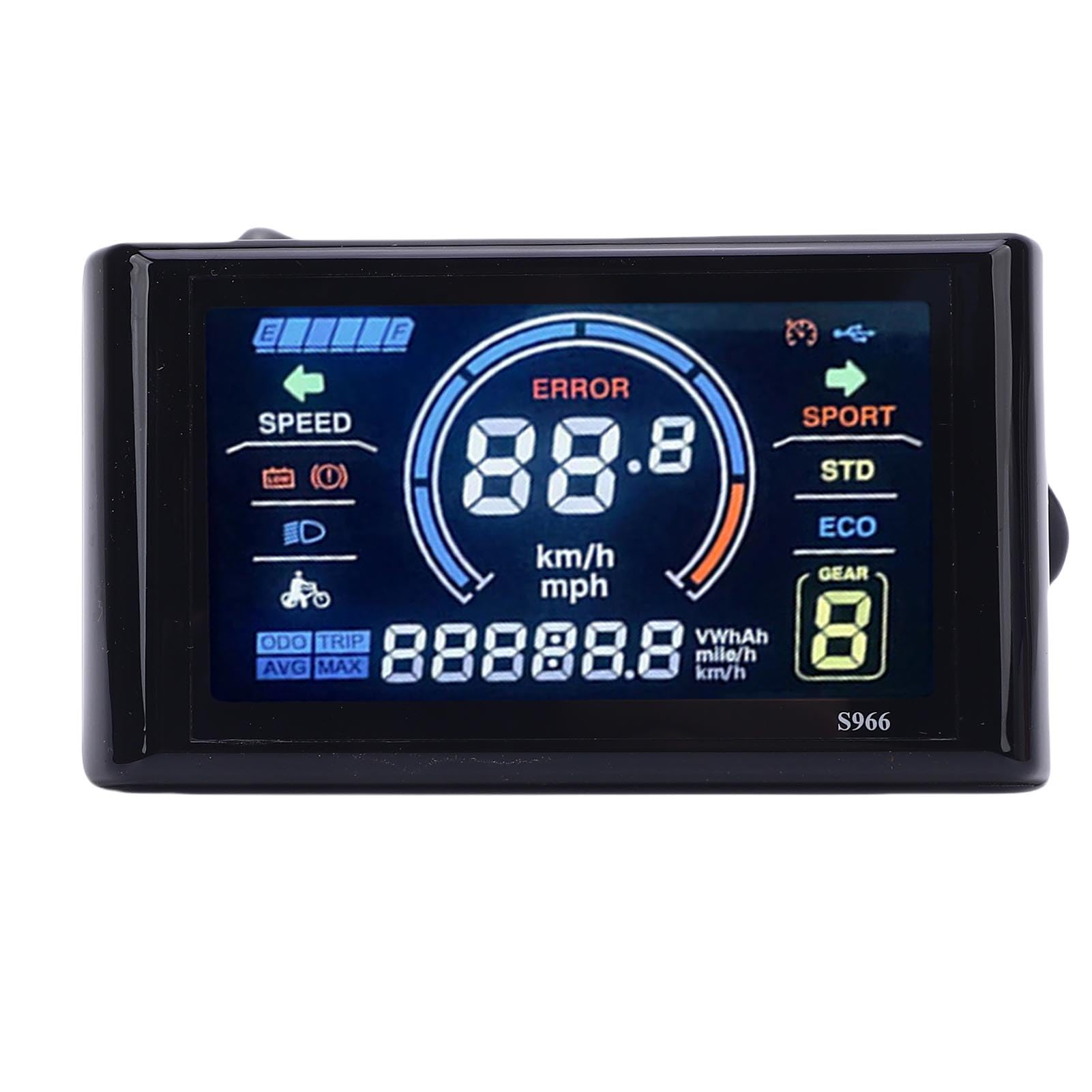 Generic Wyświetlacz LCD do Roweru Elektrycznego, Wodoodporny Kolorowy Licznik Rowerowy 24 V 36 V 48, Licznik Rowerowy do Rowerów Górskich z Inteligentnym Licznikiem NFC Jazdy na Rowerze Górskim