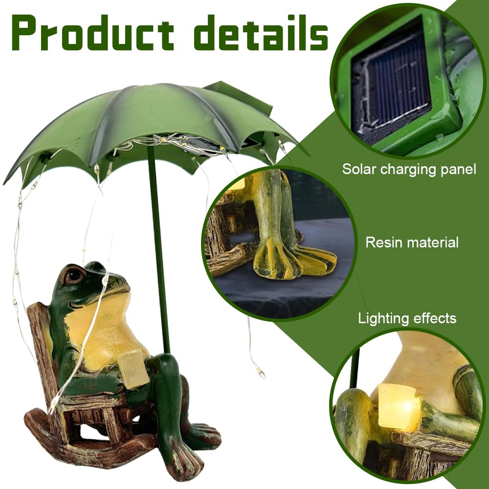 Produktbild von Solar Tiere Für Außen Garten Solar-Frosch Deko – Lustige Gartenleuchte Mit LED-Lichtern Solarfiguren Für Außen Garten Deko