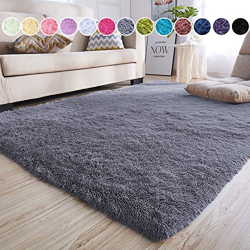 junovo Rectangle Ultra Soft Area Rugs Fluffy Carpets for Bedroom Living Room Shaggy