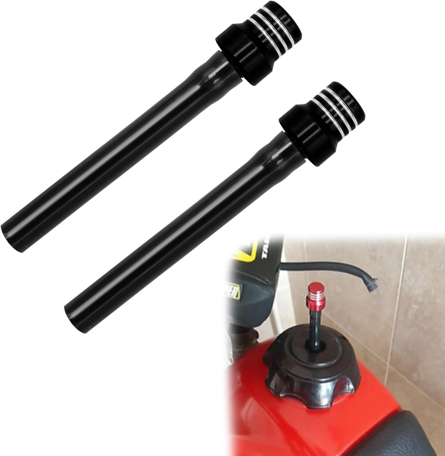 2 Pcs Gas Cap Vent Tube With Valve Ball, Fuel Gas Tank Cap Breather Vent Hose, Two-way Breather Tube Vent for Motorcycle 50cc 110cc 125cc 150cc Pit Bike Tao tao Kids ATV Quad Trail Bike(Black) 2 Pcs Gas Cap Vent Tube With Valve Ball, Fuel Gas Tank Cap Breather Vent Hose, Two-way Breather Tube Vent for Motorcycle 50cc 110cc 125cc 150cc Pit Bike Tao tao Kids ATV Quad Trail Bike(Black)