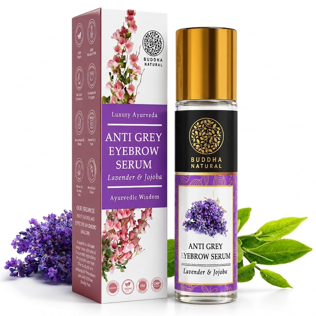 Buddha Natural Grey Eyebrow Serum (10 ml) - Ayush Certified - Restore Natural Black Color of Eyebrows - Chemical Free-picture-51