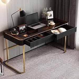 Lartis Home Office Desk, Make Up Vanity Desk, Computer Desk, Writing Desk, Intelligent Socket with USB Port compartmentalized Storage