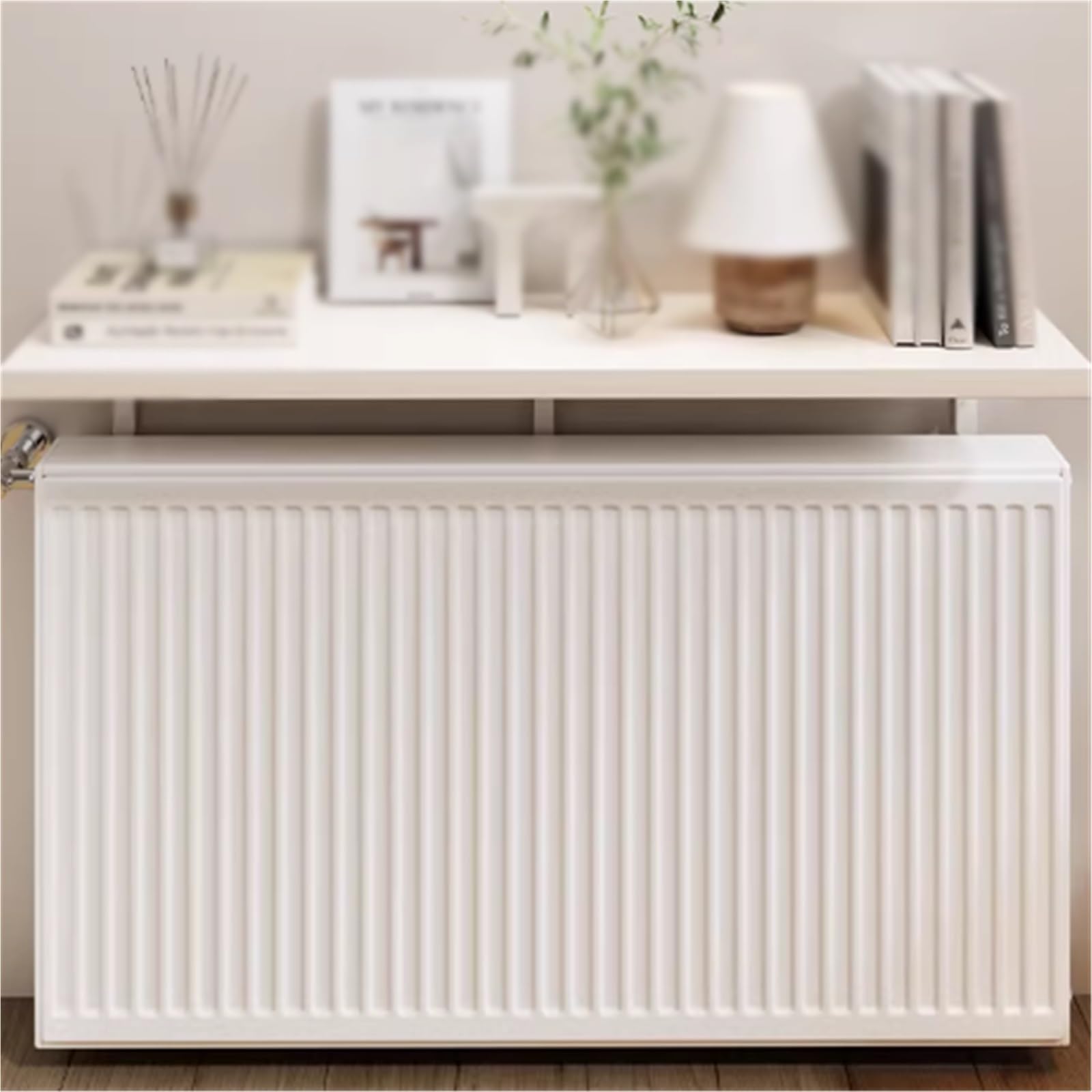 Étagère de radiateur en bois anti-poussière fini les traces sur le mur