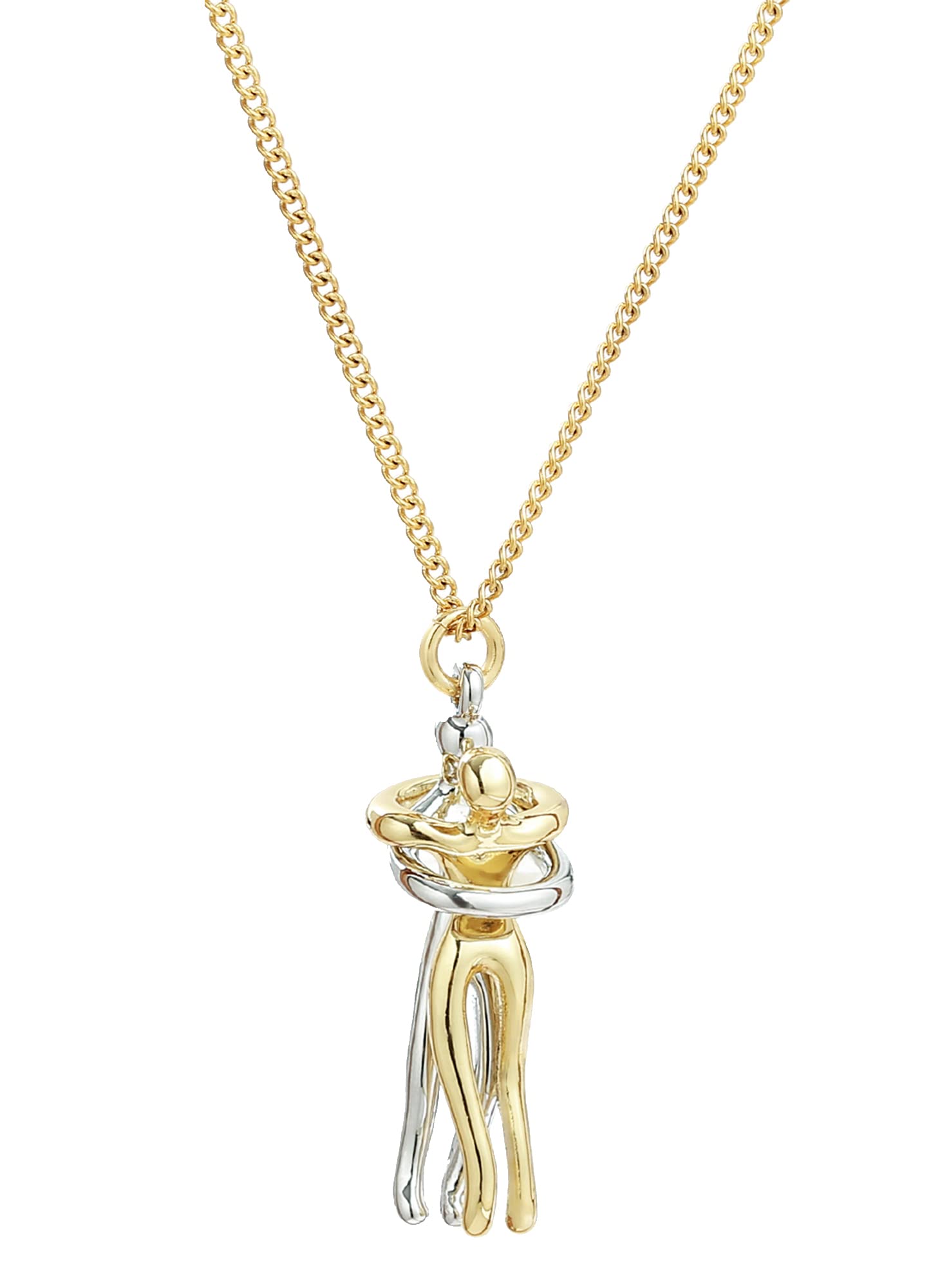 Taouzi Valentine's Day Necklace for Women Affectionate Hug Necklace Couples Necklace for Him and Her Stainless Steel Chain Necklace Valentine's Day Gift for Women Men
