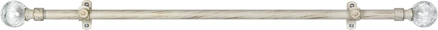 Decorative Window Curtain Rods with Finials, 28 to 48 Inches, 0.75 Diameter - Metallo (Ilana) - Lightweight & Easy to Install, Adjusts Telescopically to Fit Any Window by Achim Home Decor (Pack of 2)