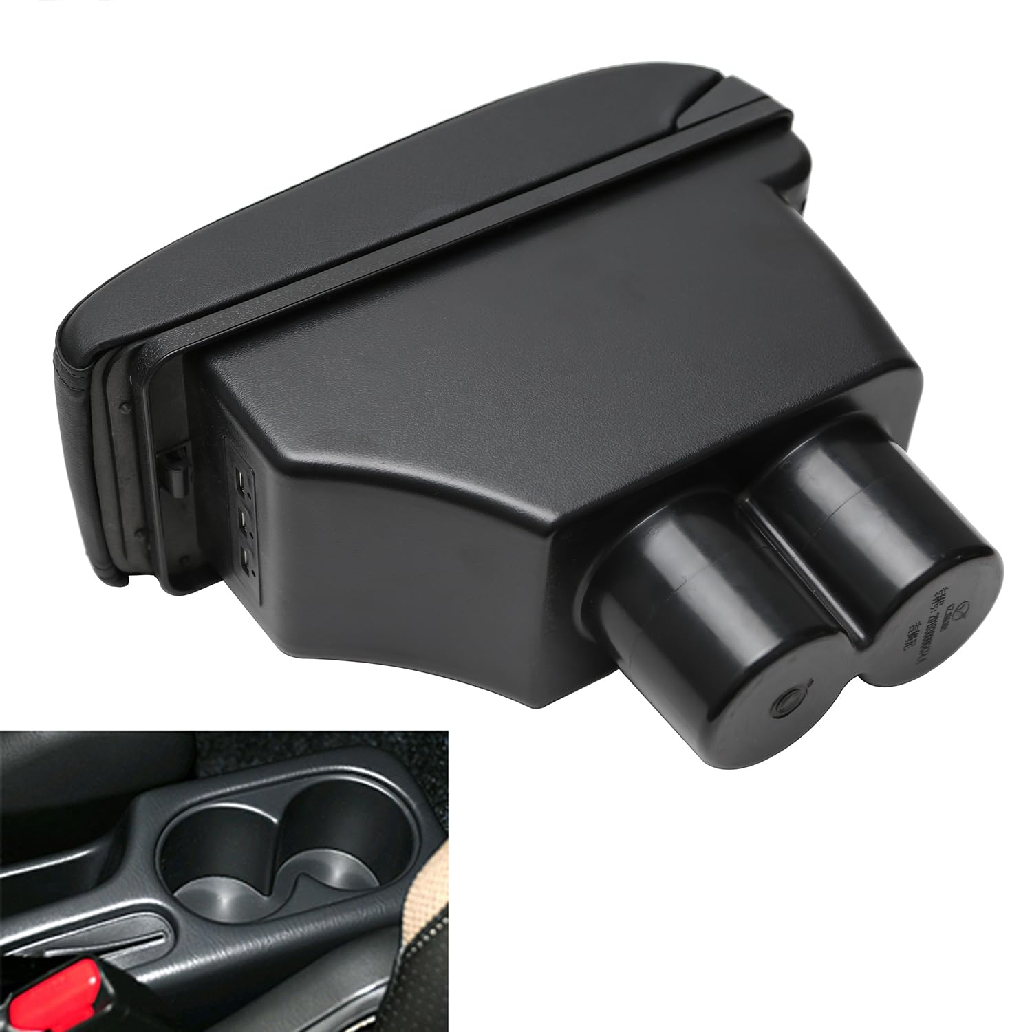 YJYWZH für Suzuki Jimny Armlehne Doppelschicht Consoles Armlehnen Auto Aufbewahrungsbox (Jahr 1998-2017, Schwarz)