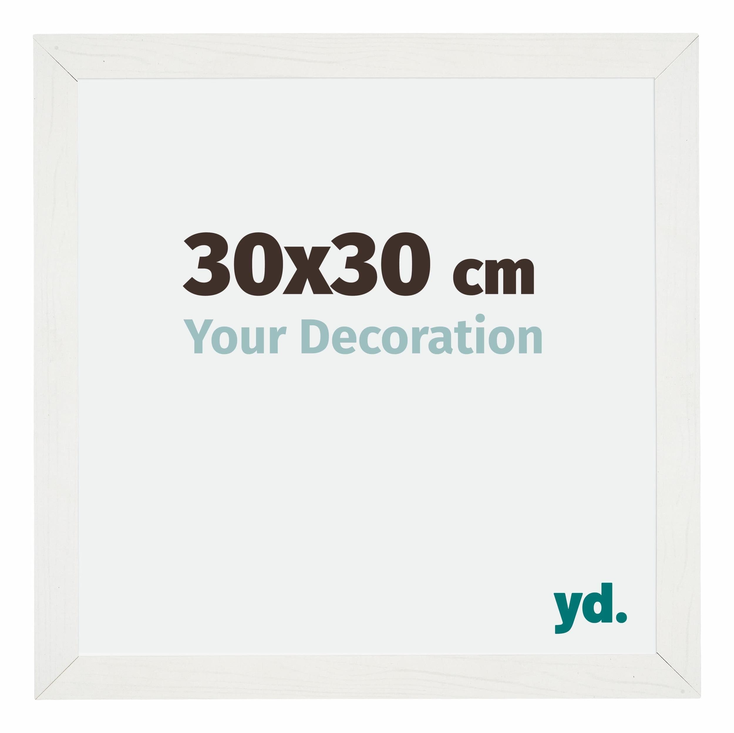 Your Decoration - Picture Frame 30x30 cm - White Swept - Decorative Wall Frame in MDF with Antireflection - Frame 30x30 - Mura — image 1