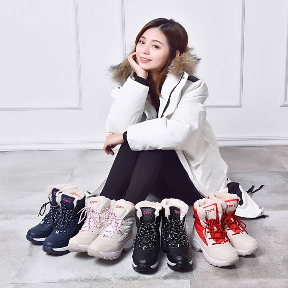 Winter warm thickened outdoor snow boots mid-tube ski comfortable women's shoes