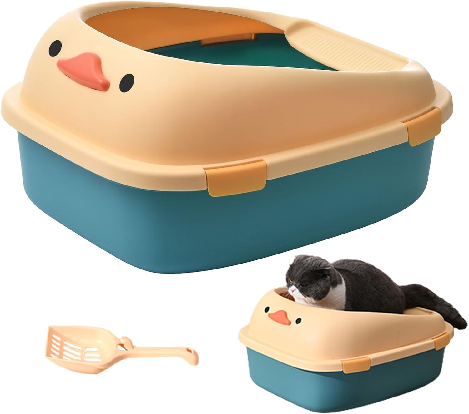 Open Cat Litter Box, Comfortable Enclosed Cat Litter Box