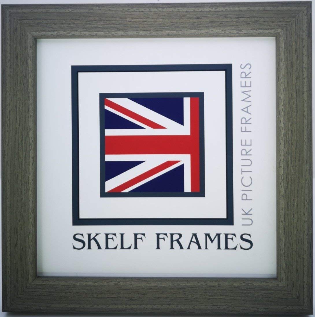 Skelf Frames Grey 18 X 18 Inches Square Picture Photo Frame In Flat Brushed Effect Polcore With Styrene Hand Made In Yorkshire (Multiple Sizes)