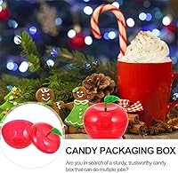 Vista 6 de Ciieeo 8pcs Apple Shaped Favor Box Plastic Bobbing Apples Box Filled Bobbing Apple Containers for Party Christmas Decorations