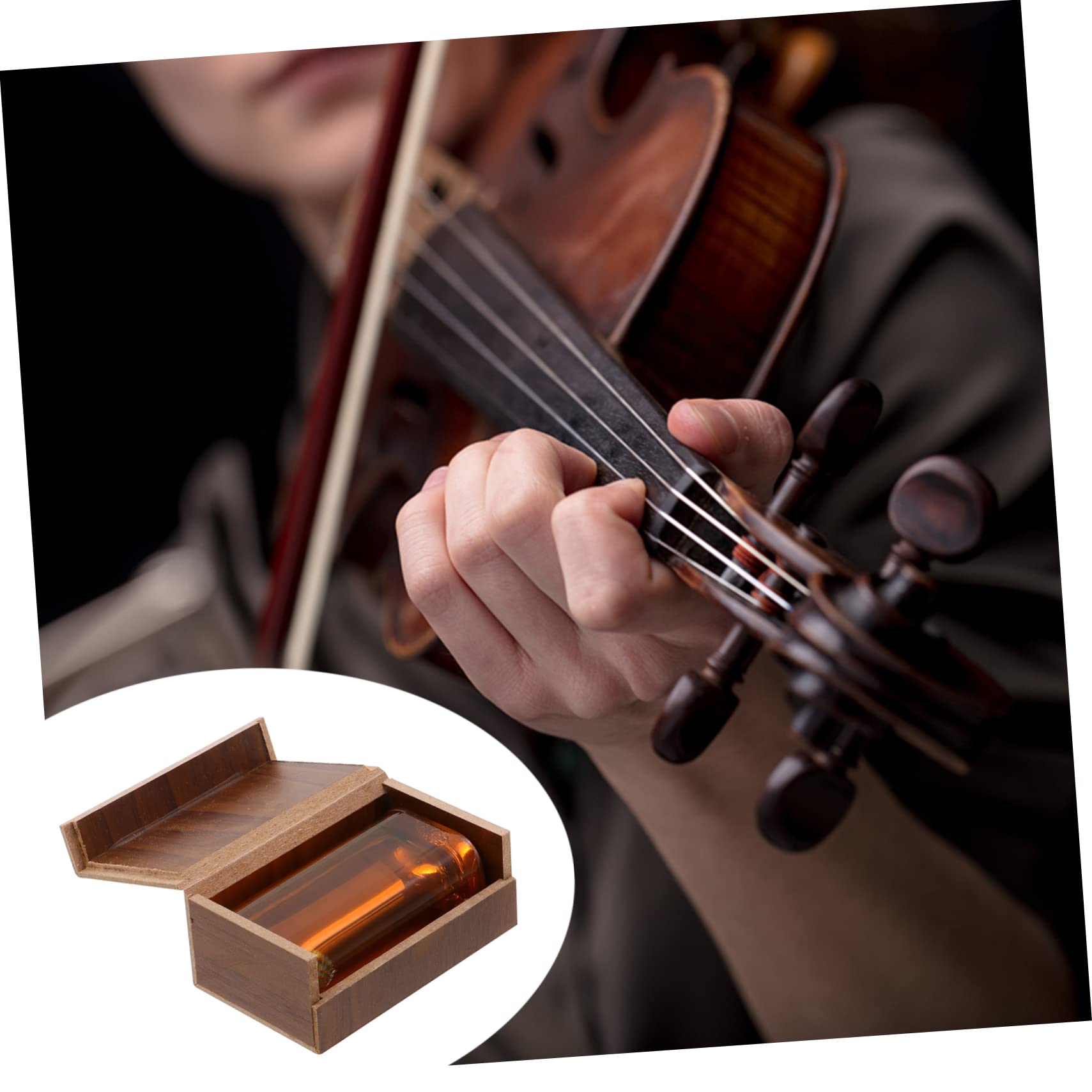 BESPORTBLE 1 Pack Natural Wooden Box for Violin Cello Bow Safe Material for Bow Articulation present for Musicians and Students