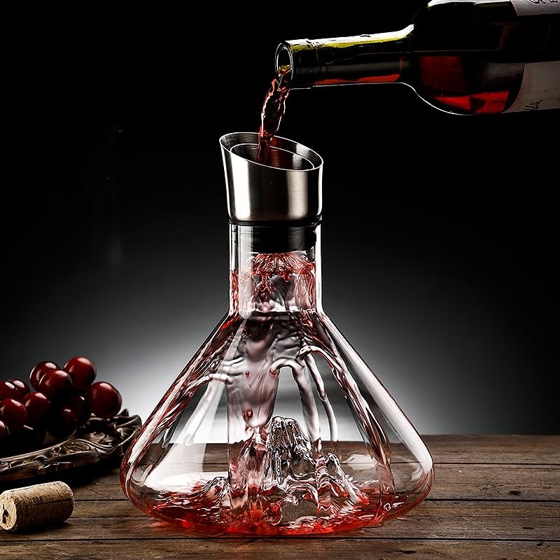 Décanteur à vin rouge aérateur verre transparent 1500 ml filtre inox