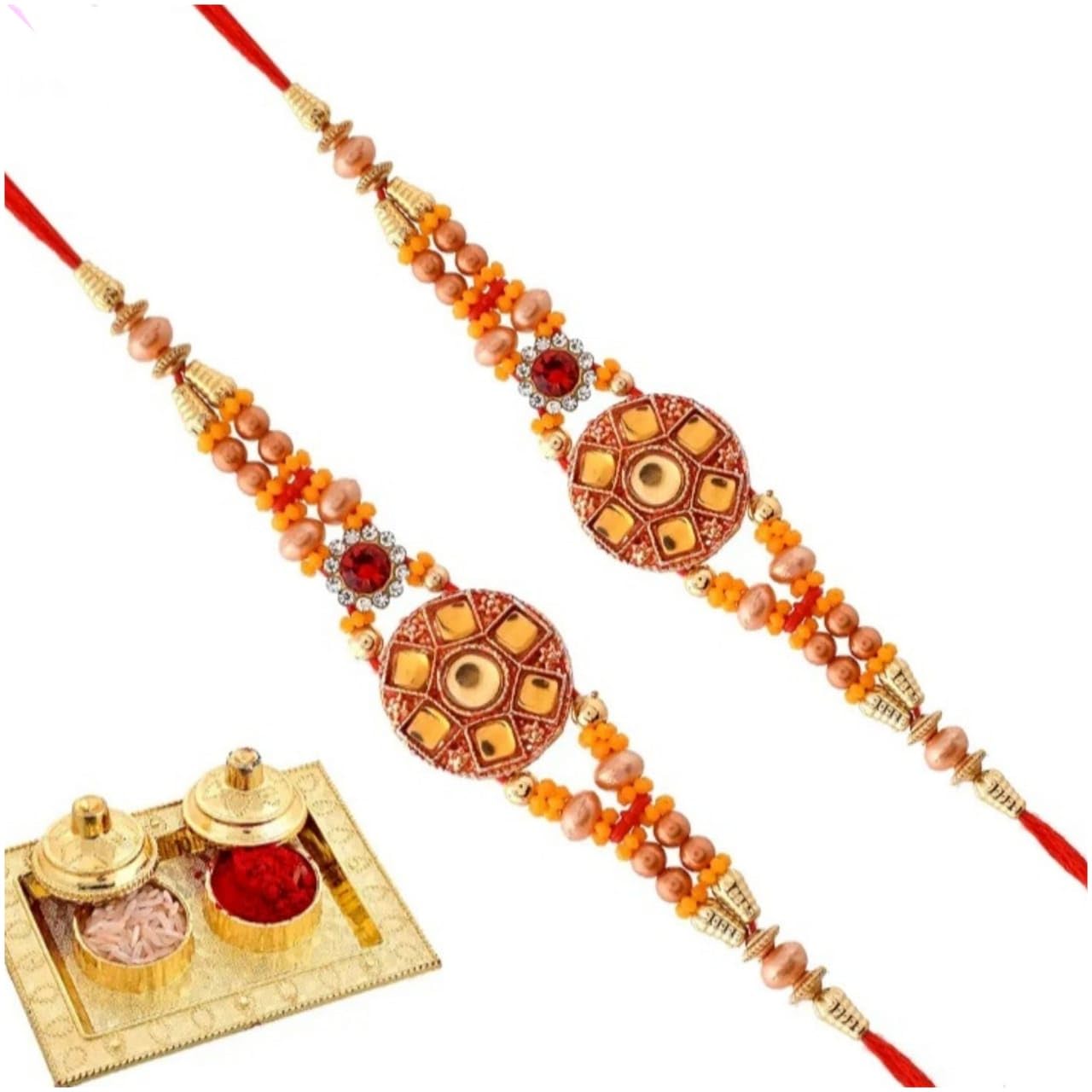 SHACHTRIA bhaiya bhabhi rakhi bhai bhabhi handmade rakhi work rakhi combo set mens and womens rakhi combo set with roli chawal plate for bhaiya bhabhi (B08BKPGNZR) Amazon Price History, Amazon Price Tracker