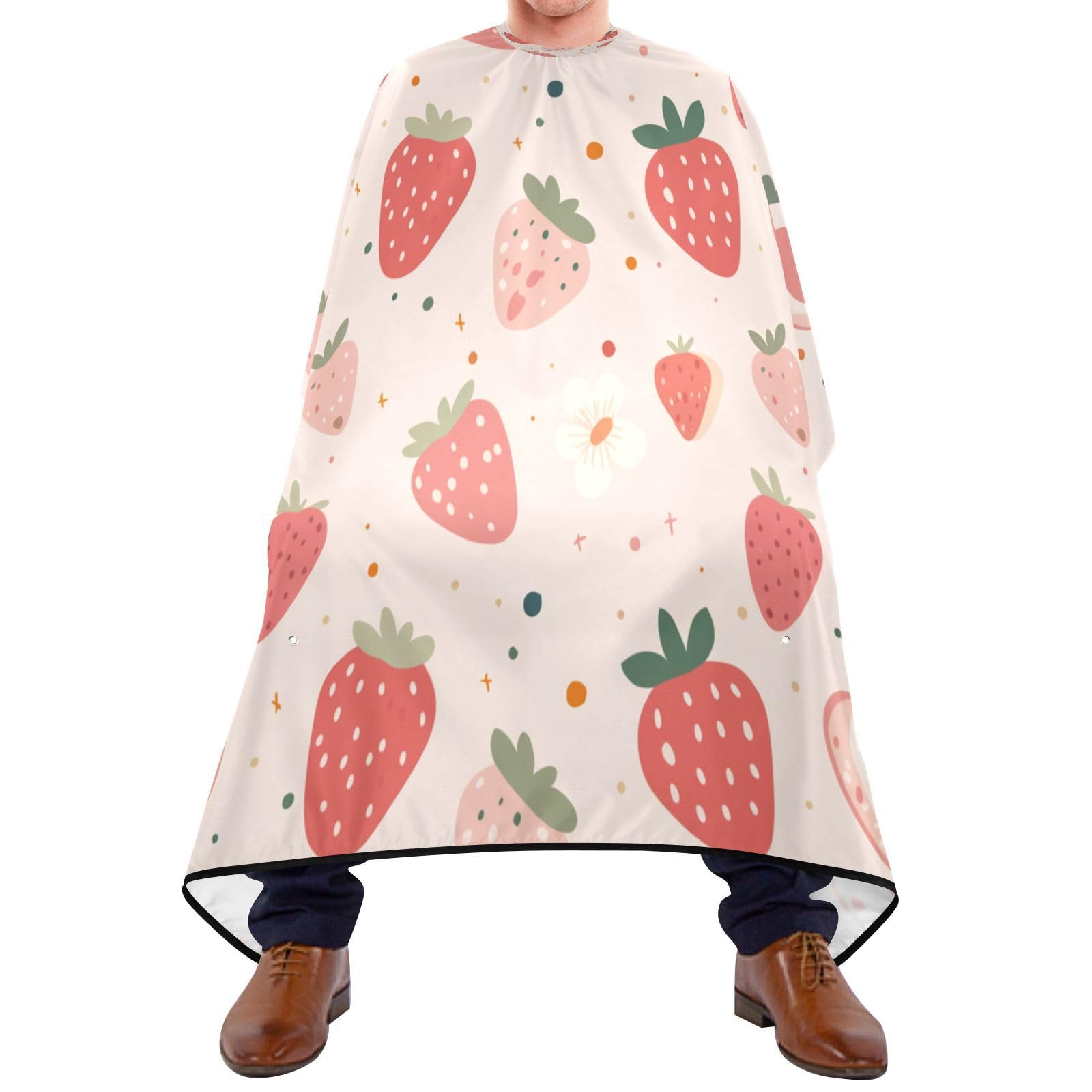 Kigai Strawberry Hair Cutting Cape for Men & Women Waterproof Barber Cape Professional Hairdressing Salon Styling Apron with Adjustable Closure Snap
