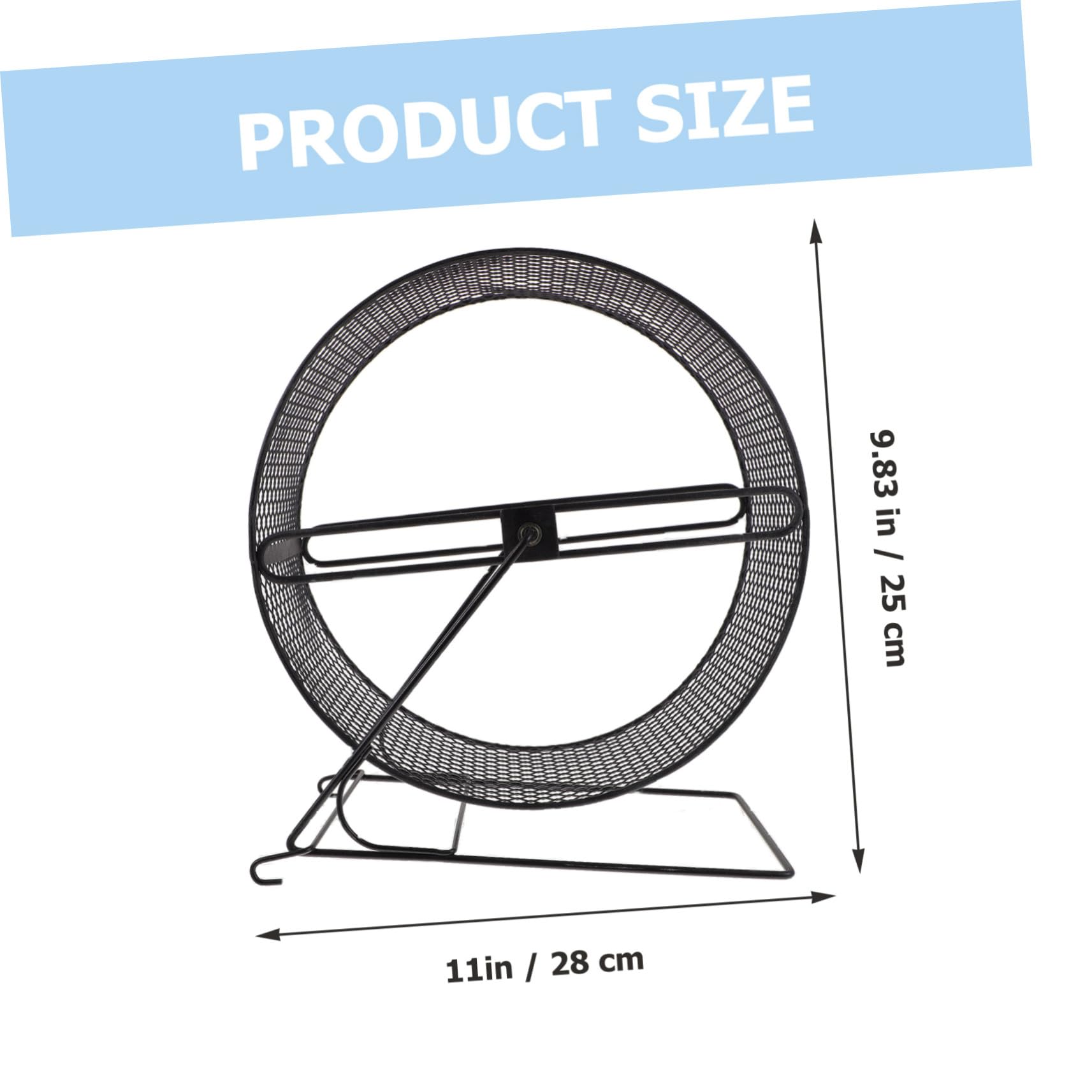 Rueda Silenciosa para Hámster y Animales Pequeños para Correr, Rueda de Carrera de Hierro Negra de 26 Cm, Juguete para Ejercicio y Bienestar de Roedores Domésticos