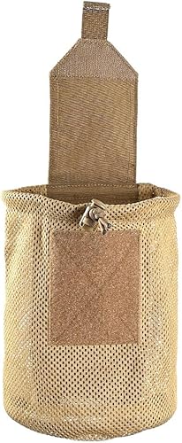 Miniatura 9 de SABADO MOLLE - Bolsa táctica de malla con cordón para montaje en cinturón, plegable, flexible, duradera, con gancho y bucle, se despliega con una