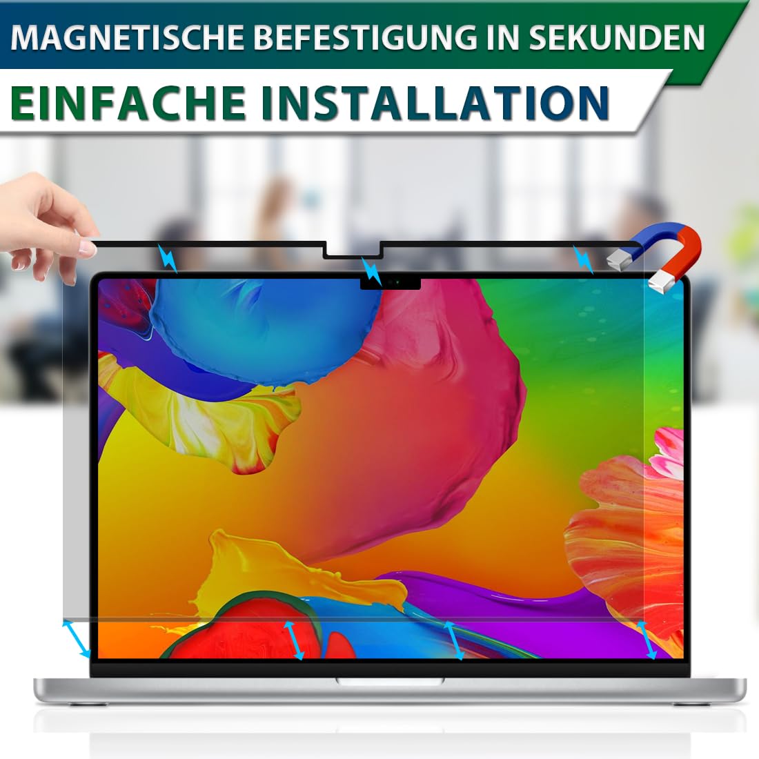 Magnetischer Sichtschutz für MacBook Air 13,6 & 13 Zoll (2022-2026, M2-M5) Blickschutzfilter Anti Blaulicht