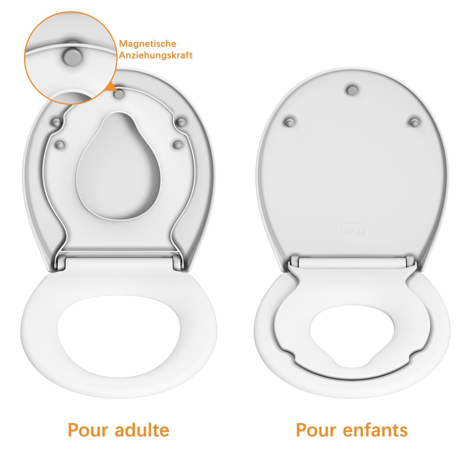 GarveeLife Toilettendeckel mit Absenkautomatik abnehmbar, antibakteriell