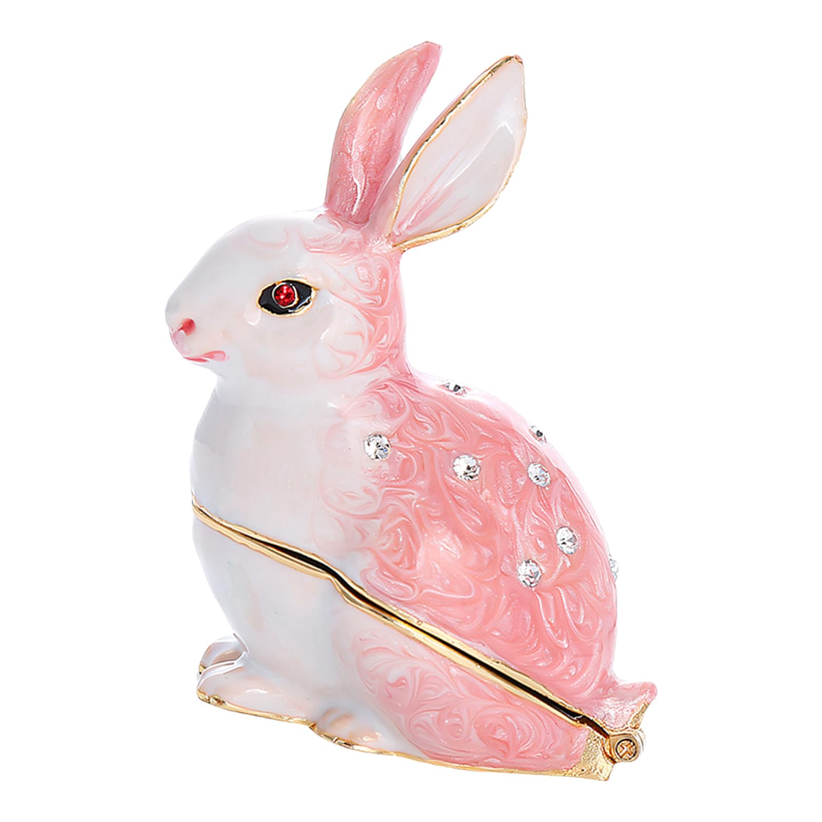Kaeltsyn Artistic Rabbits Designs Jewelry Box Craft of Sturdy Alloy Ideal for Gift Giving and Home Decoration Elegant Jewelry Planner