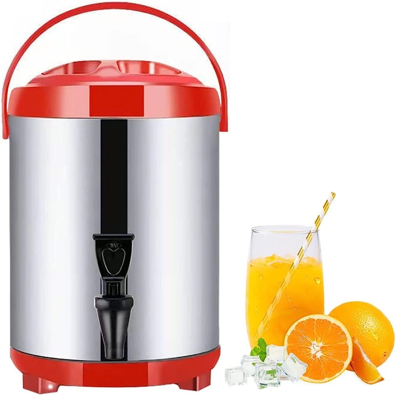 Dispensador de agua caliente con grifo, termo de acero inoxidable para catering, hervidor de agua con termostato de 6 l/8 l/10 l/12 l, termo de café comercial con barril aislado, aislado durante 10
