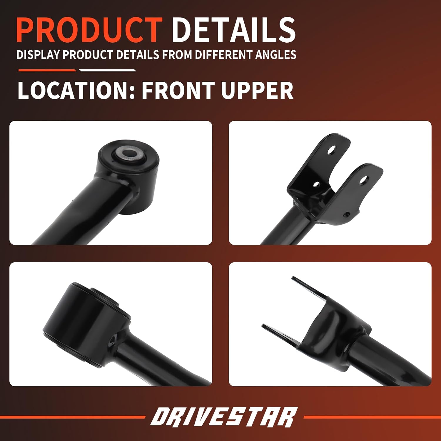DRIVESTAR RK643729 RK643730 Front Left & Right Upper Control Arm 2PCS, fit 2020-2022 for Jeep Gladiator/ 2018-2022 for Wrangler, replace for 68277340AB 68277340AC 68277341AC