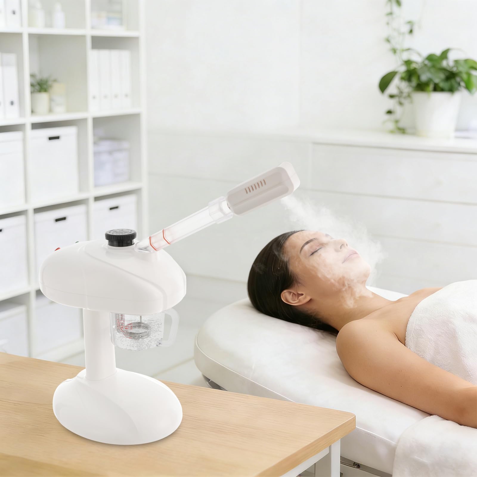 Haardampfgerät 480W mit 360° Düse Ozon Dampfer für Haarpflege Salon