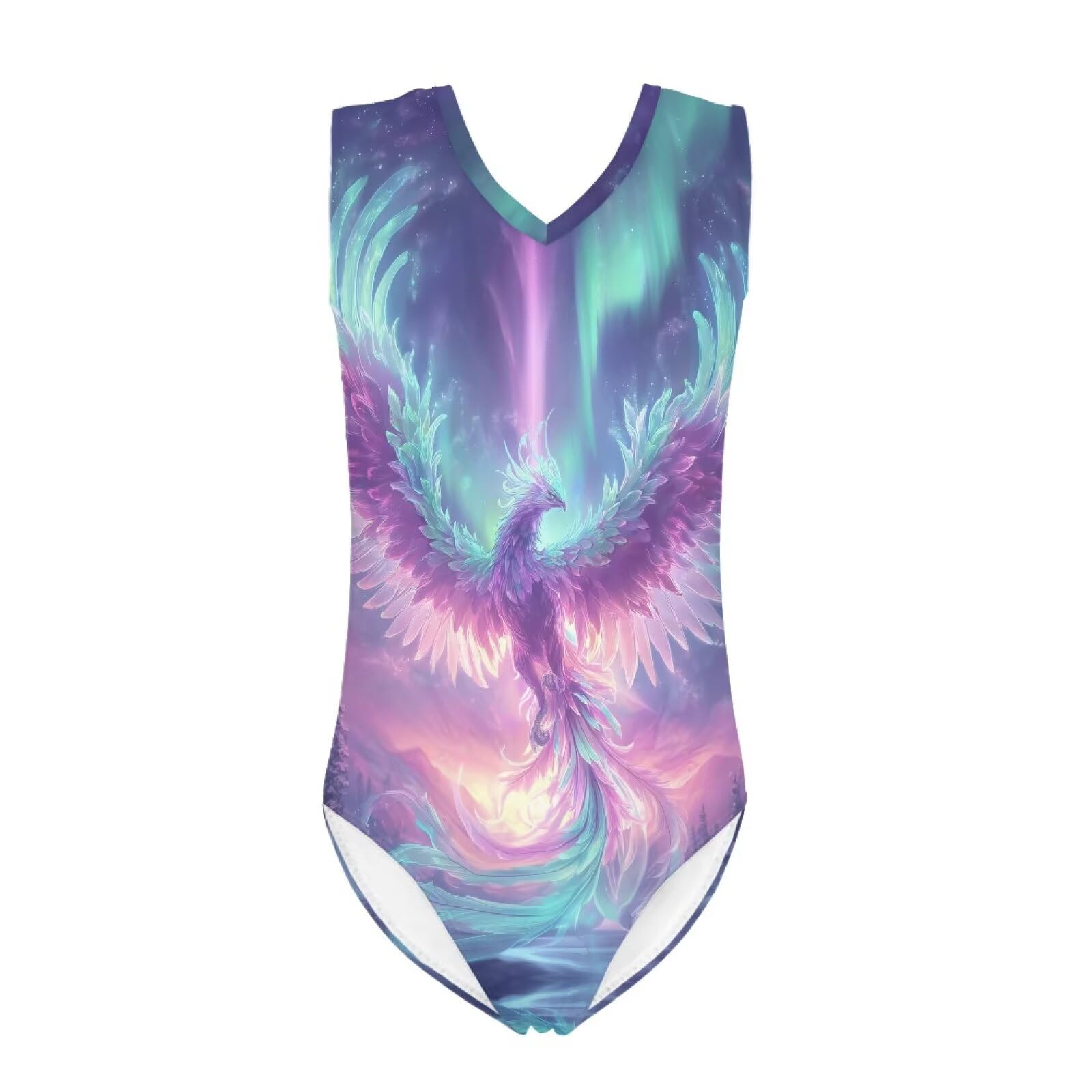 Girls Swimsuits Size 3-14 Kids Summer Sleeveless One Piece Bathing Suit Beach V-Neck