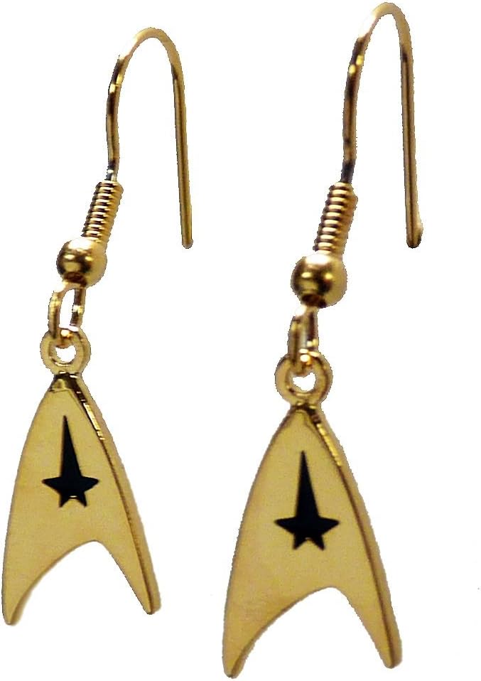 Star Trek Original Series Command Logo Goldtone French Wire Earrings