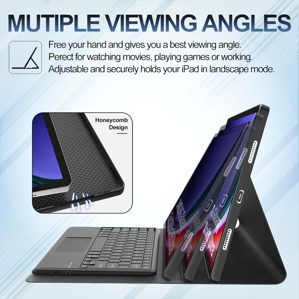 Multiple viewing angles supported by the TECPHILE keyboard case