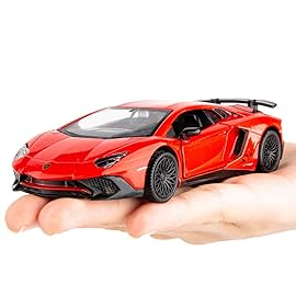 TGRCM-CZ 1/36 Scale Lamborghini Aventador LP700-4 Casting Car Model, Zinc Alloy Toy Car for Kids, Pull Back Vehicles Toy Car for Toddlers Kids Boys Girls Gift (Red)