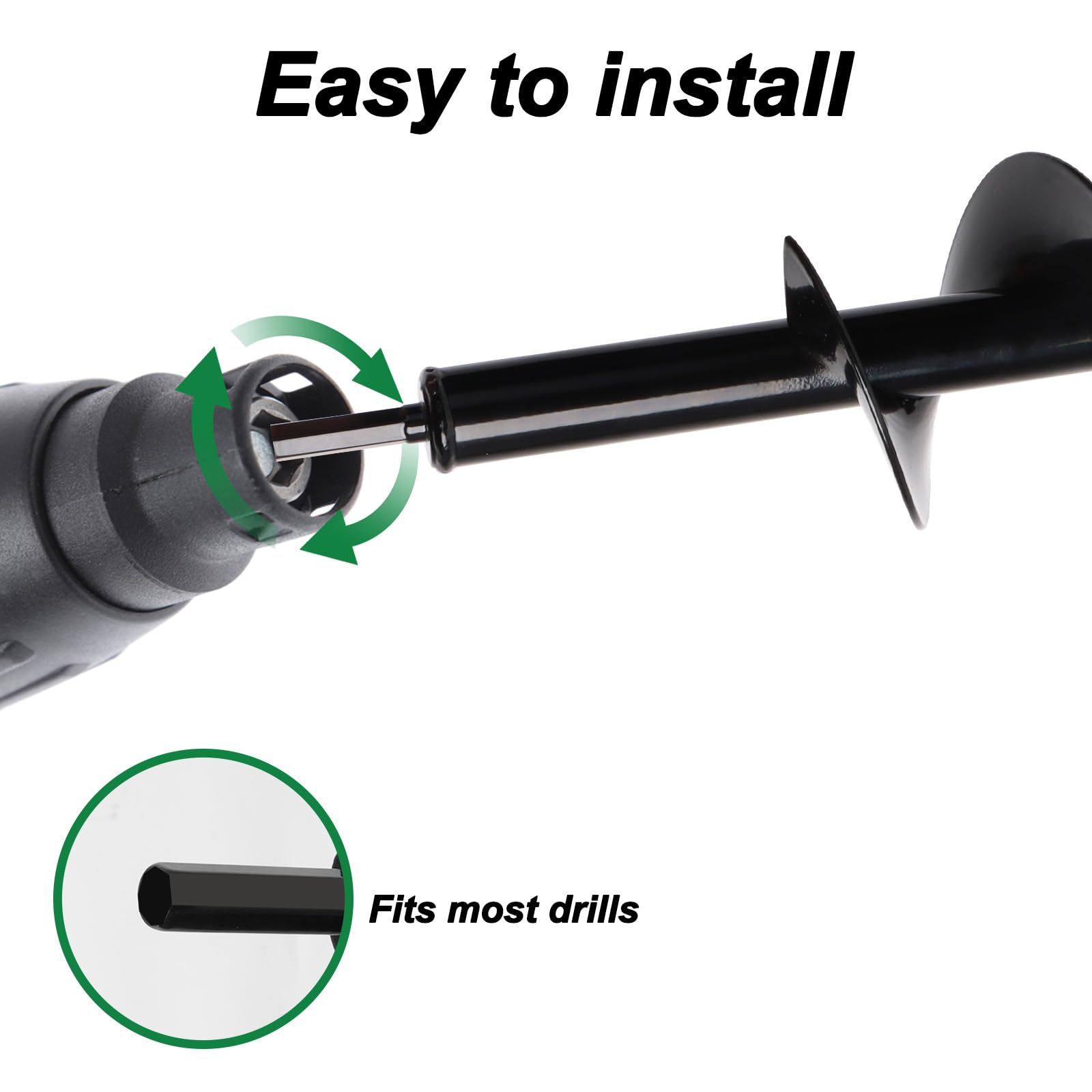 Garden Drill Bit for Planting 10x40cm/4x22cm, Bulb Planting Auger, Fence Post Digger Tool, 3/8" Hex Drive - Image 2