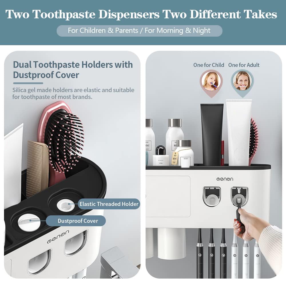 1. Automatische tandpastadispenser voor wandmontage, boren niet nodig 1. Automatische tandpastadispenser voor wandmontage, boren niet nodig