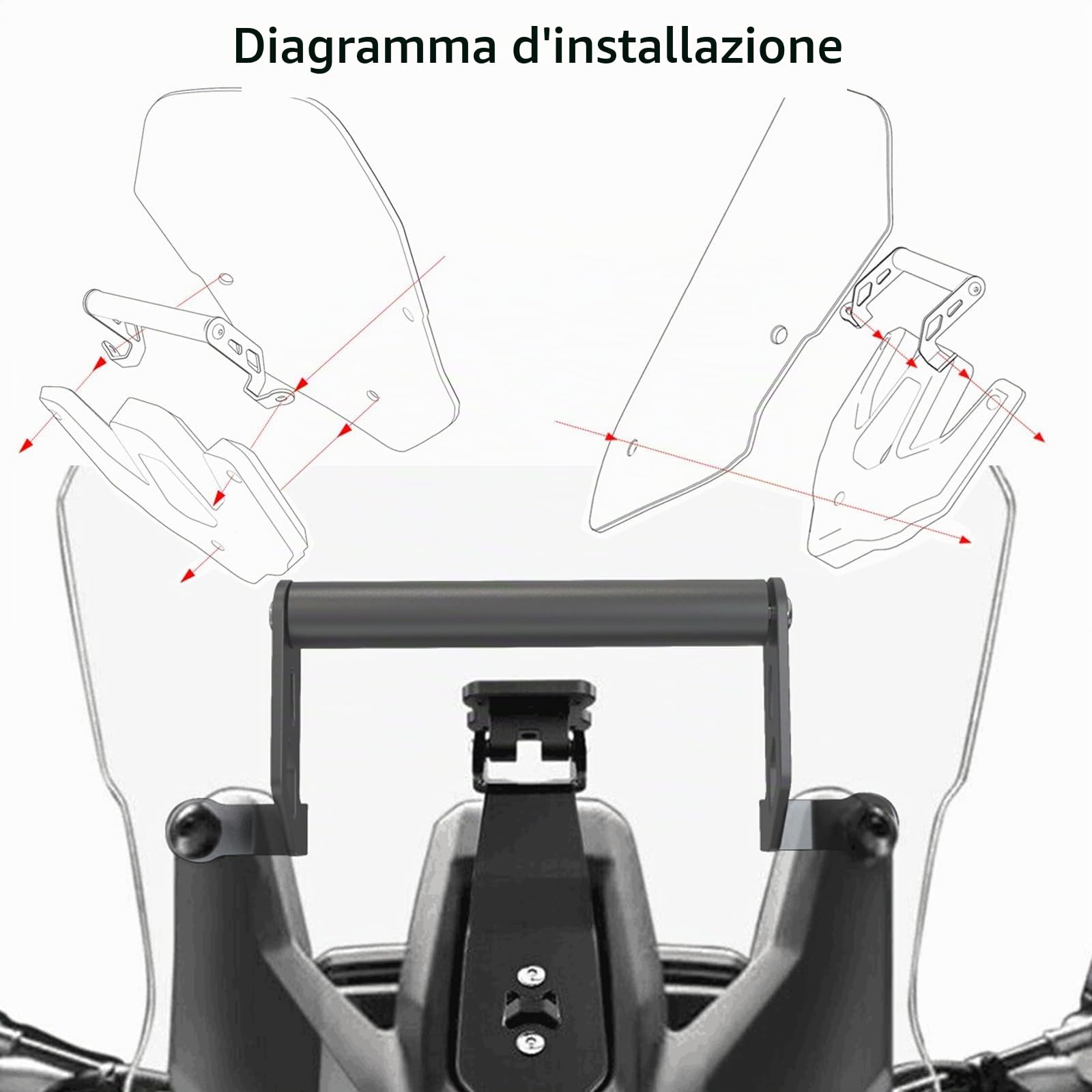 Supporto adattatore per staffa di navigazione per GPS per moto/smartphone Supporto centrale di ricambio per barra anteriore per Multistrada 1200 1260 950 V2 (Non si adatta al V2S)