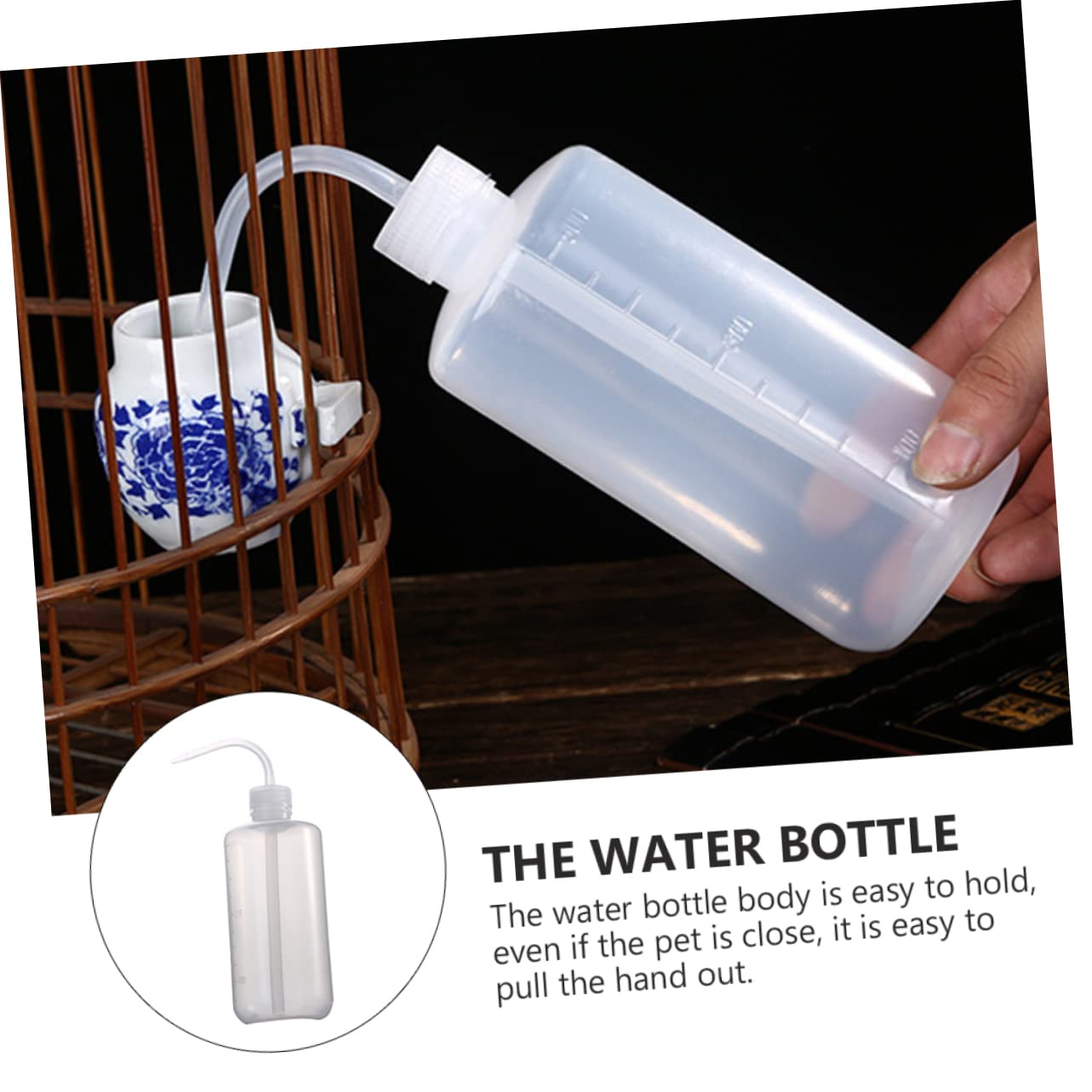 ORFOFE 2Pcs Capacity Bird Cage Water Dispenser Plastic Water Pot for Birds Water Holder for Parrots Finches and Other Birds