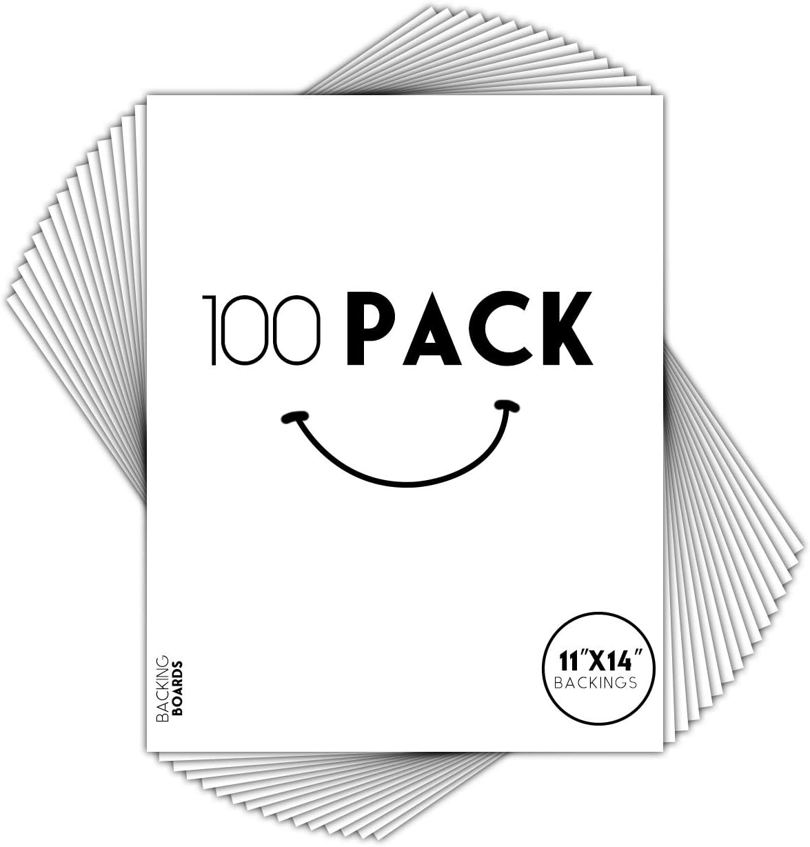 Golden State Art, Pack of 100, 11x14 White Backing Boards, 4-Ply Thickness, Signature Friendly, Great for Photos, Pictures, Frames, Prints