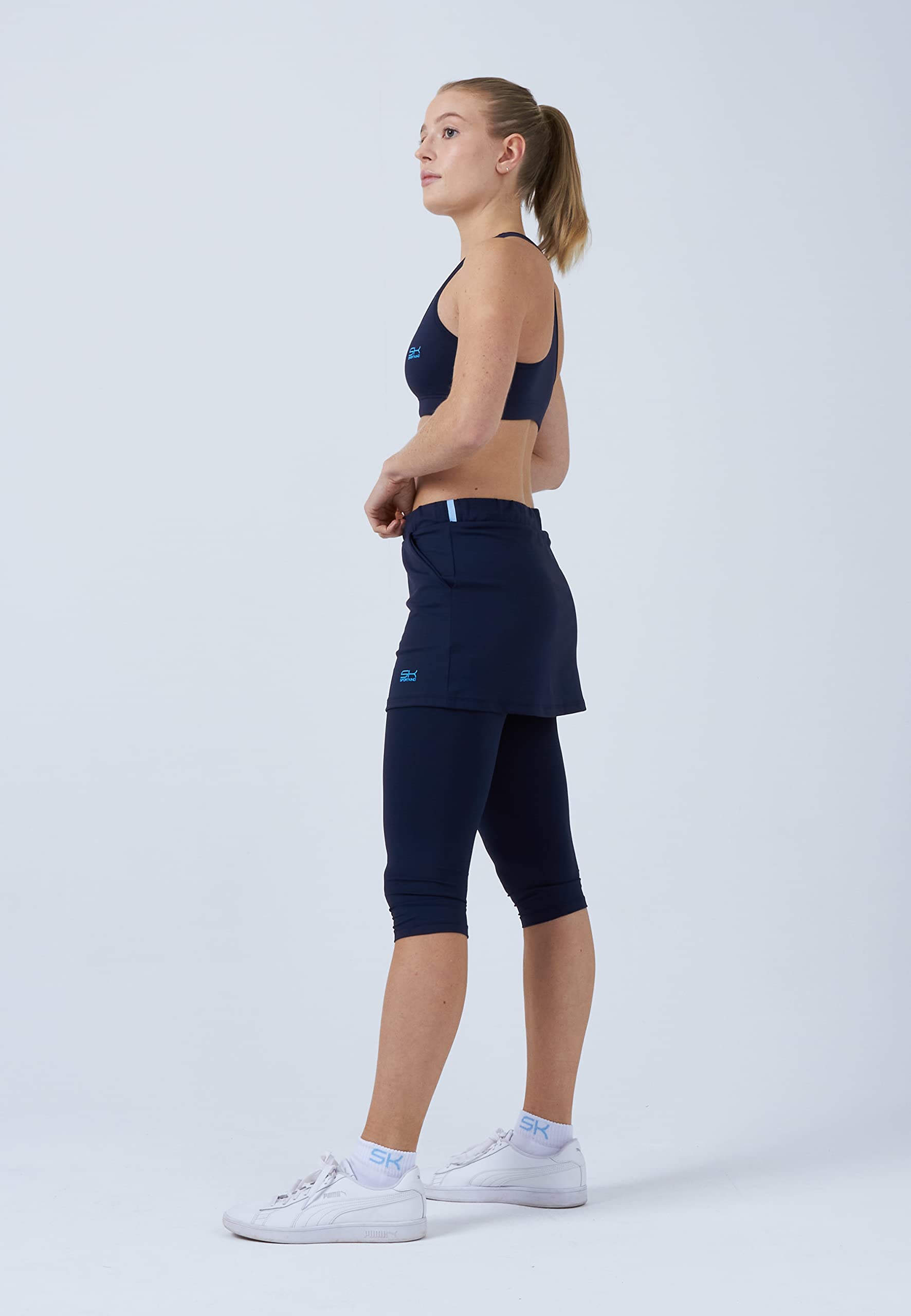 Sports Skapri 2 en 1 pour filles et femmes avec poches, taille réglable, léger, respirant, protection solaire UPF 50+