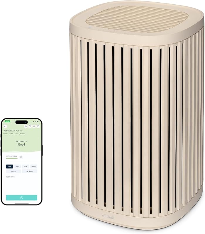 Windmill Air Purifier for Home, 3-In-1 Filters for Dust, Smoke, & Pets