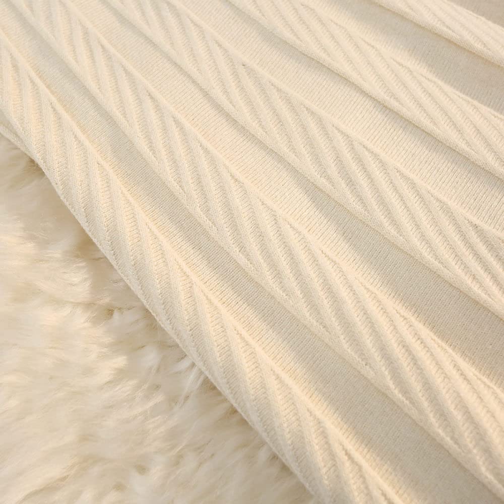 OZEO Röcke Für Damen,Damen-Midirock, Beige, Elastisch, Hohe Taille, Jacquard-Strick, Faltenrock, Einfarbig, A-Linie, Gerafft, Elegant, Herbst-Winter, Lange Röcke Für Mädchen, Damen,L