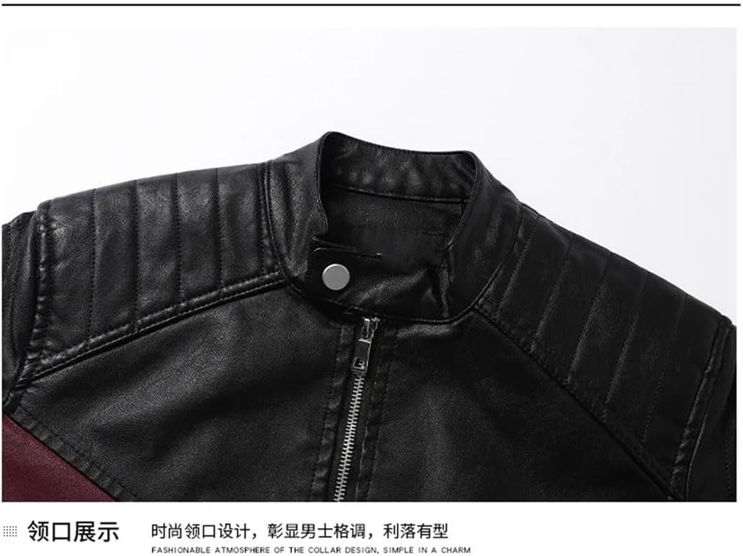 soerte カバーオール Stand collar leather DHgate.com:Mens Stand Collar Leather Jacket - Solid Color