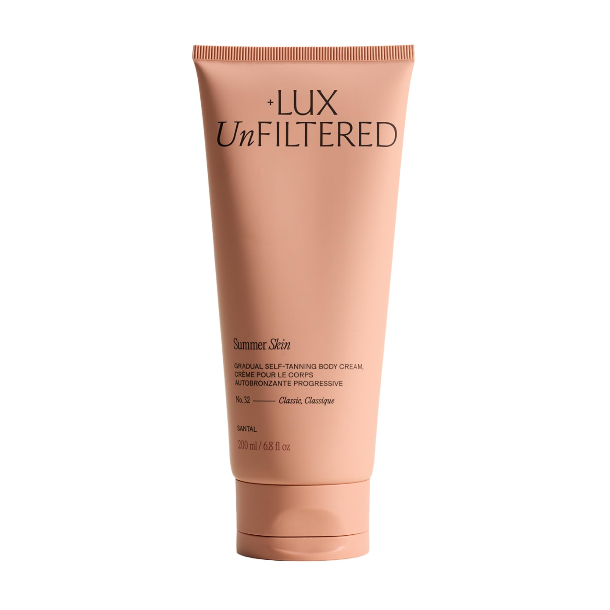 + Lux Unfiltered Santal N°32 Autobronzant Hydratant Graduel - Pas de gâchis, de traces ou de transfert Lotion autobronzante - Lotion autobronzante progressive (Santal)