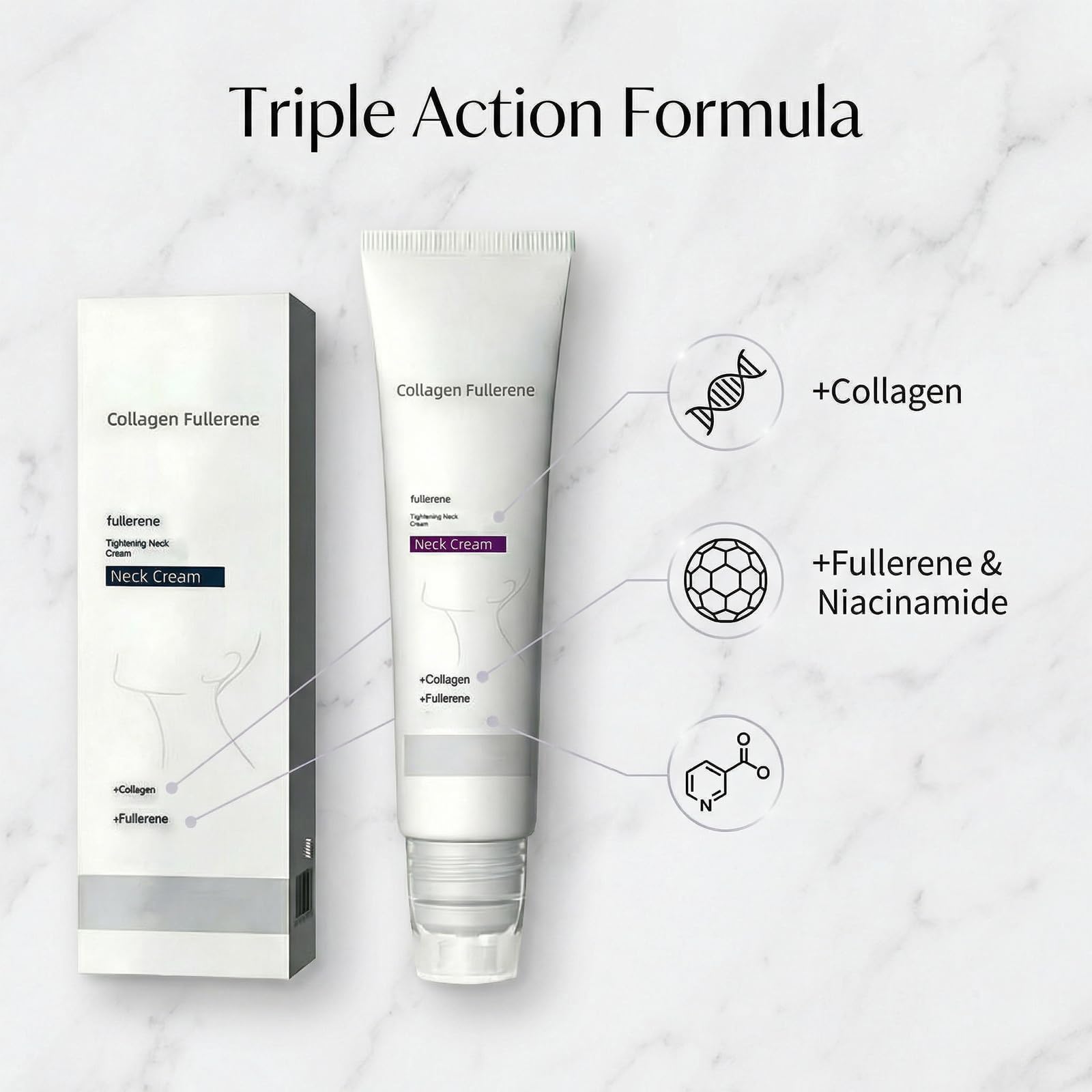 Magic Collagen Fullerene Neck Cream, kolagen Fullerene Tightening Neck Cream, redukuje zmarszczki i podwójny podbródek, głębokie nawilżenie, wygładza drobne linie, kremy do ujędrniania szyi (1)