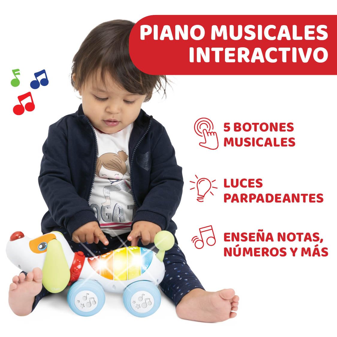 Chicco DogremiRadio Control Parlante, Juguete Teledirigido de Perro, Enseña Música y Sonidos, Mascota Radiocontrol para Niños de 18 Meses hasta 4 años