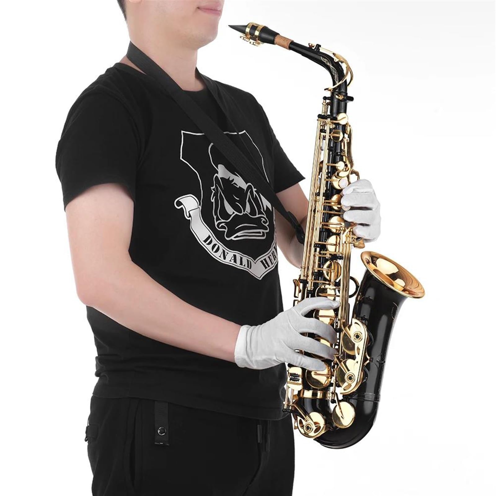 Saxophon Eb-Altsaxophon Messing Lackiert Gold 82Z Schlüsseltyp Mit Tragetasche Handschuhen Stoffbürste Saxophongurten Rohrblättern