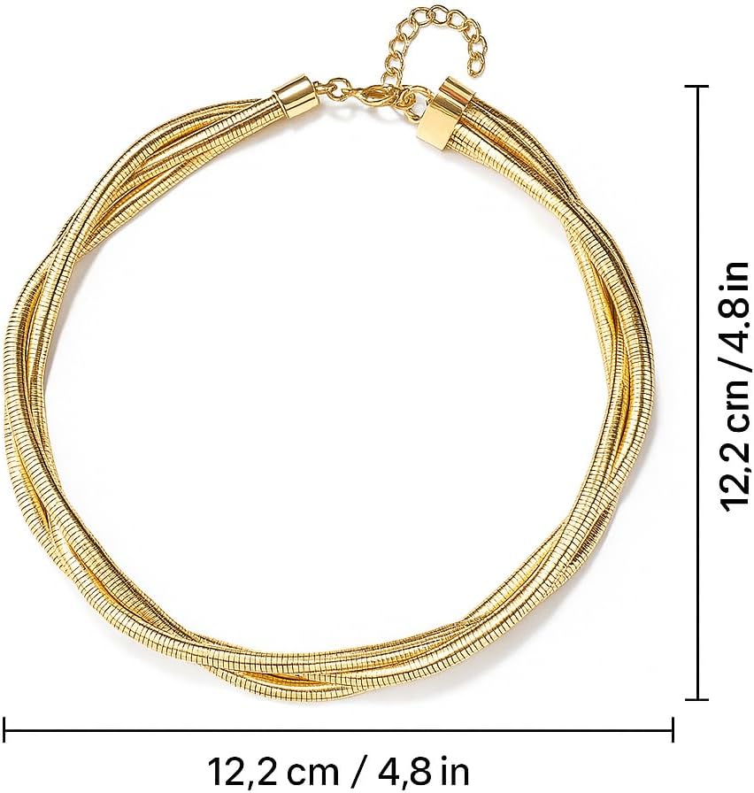 Chunky Choker Necklace for Women Bold Gold Statement Necklace Waterdrop Choker Collar Necklaces Trendy Fashion Jewelry for Gifts - Image 7