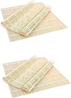 Vista 3 de Paquete de 2 alfombrillas de bambú para sushi, fabricante de rollos de sushi, kit de fabricación de sushi, tapete de bambú para hacer sushi