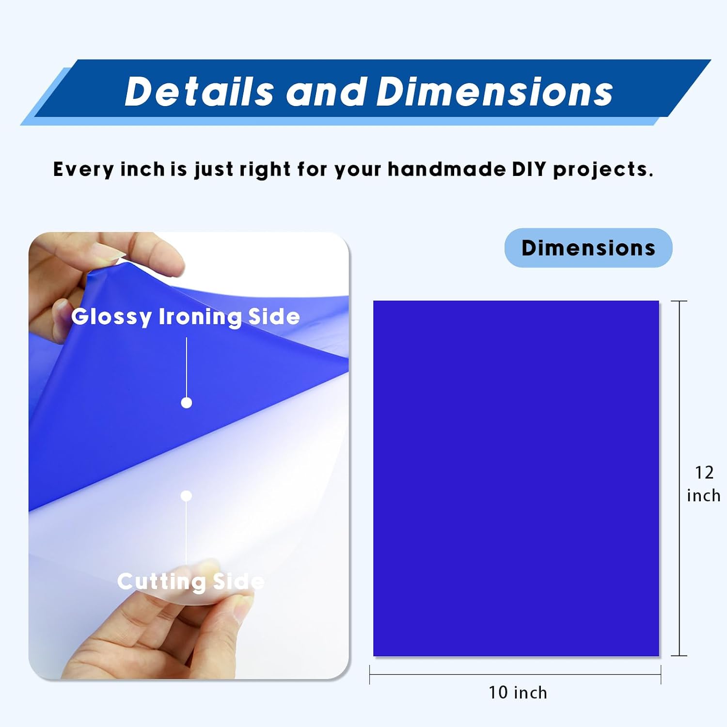 HTV Heat Transfer Vinyl, Dark Blue 12pcs 12" x 10" Iron-on Vinyl image 2