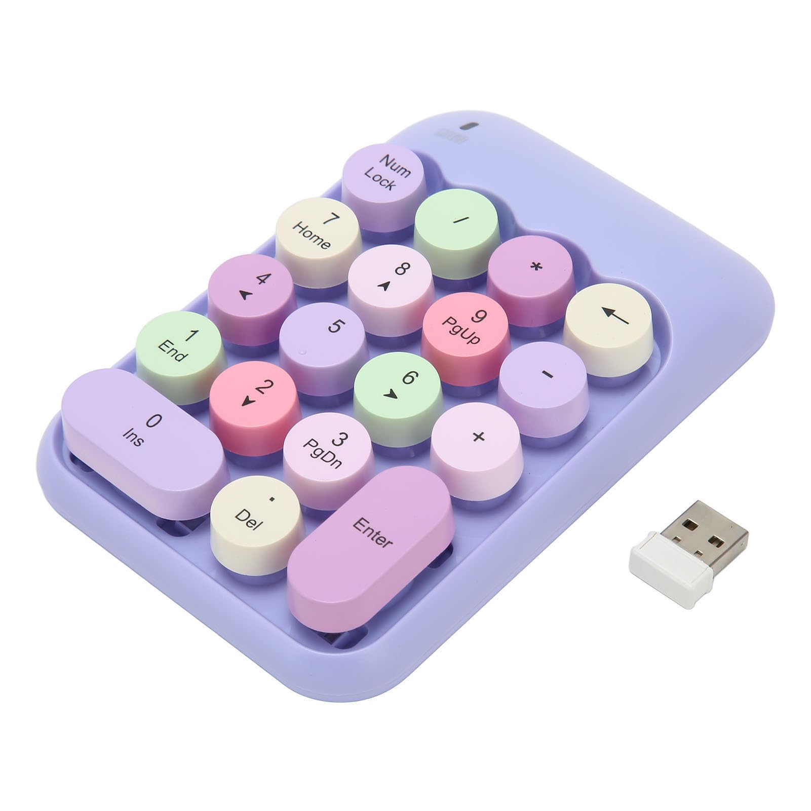 Teclado numérico inalámbrico retro con receptor USB de 2.4GHz 8