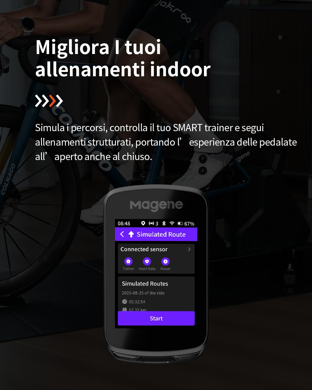 Magene C606 Pro GPS Ciclocomputer, Navigazione con Mappe, ClimbPro Multi-Scenario, Schermo Tattile a Colori da 2,8 Pollici, Allenamento Indoor, Dinamiche di Ciclismo