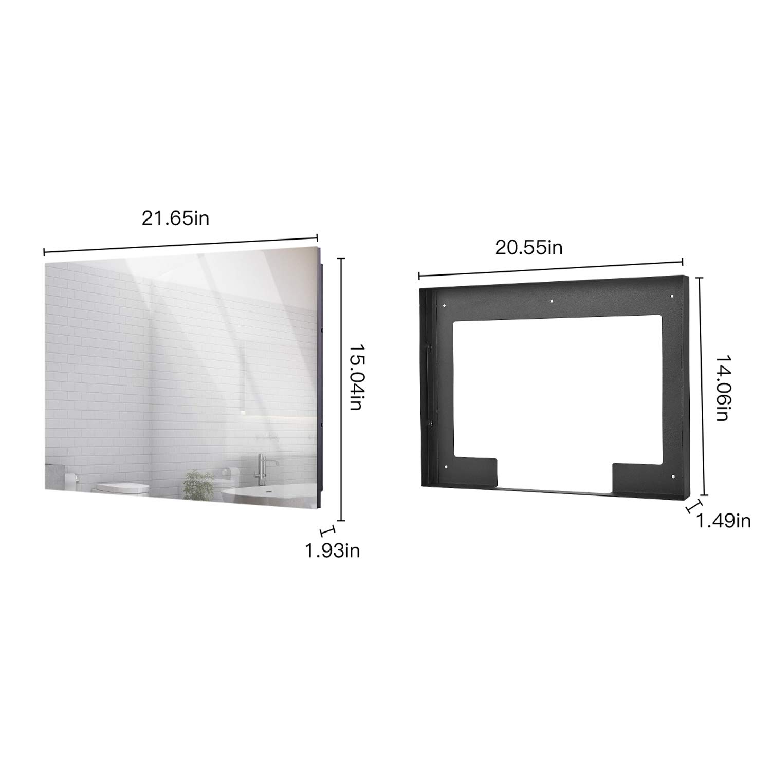 Haocrown 21.5inch Smart Bathroom Mirror TV with IP66 Waterproof Full